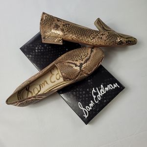 Sam Edelman Jordy Brown Snake Print Leather Loafer size 9